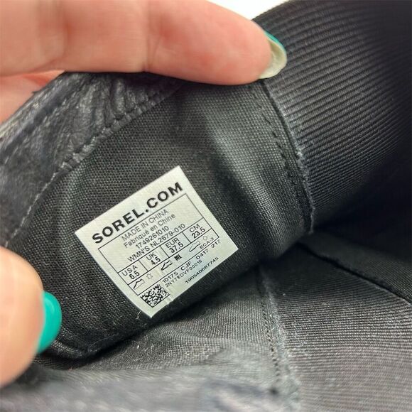 Sorel Women's Emelie Black Waterproof Pull On Mid-Calf Chelsea Boots Size 6.5 - Picture 13 of 13